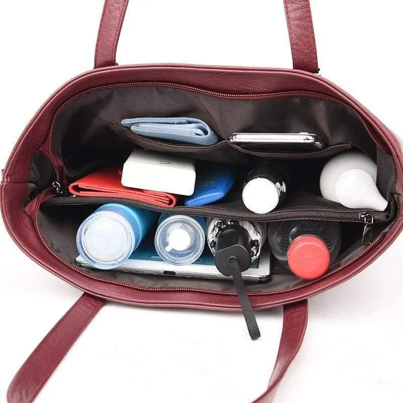 Damen Leder Handtaschen 2 Set Damen Messenger Taschen Designer Umhängetasche Frauen Bolsa