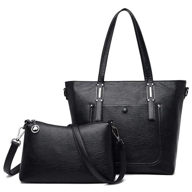 Damen Leder Handtaschen 2 Set Damen Messenger Taschen Designer Umhängetasche Frauen Bolsa