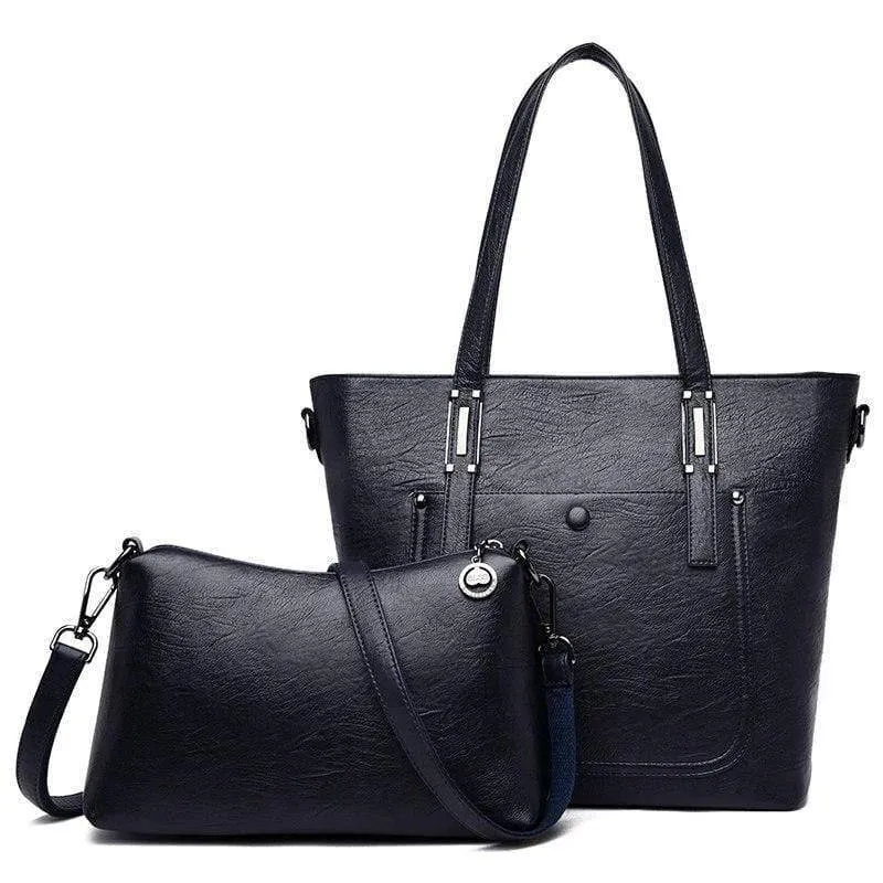 Damen Leder Handtaschen 2 Set Damen Messenger Taschen Designer Umhängetasche Frauen Bolsa