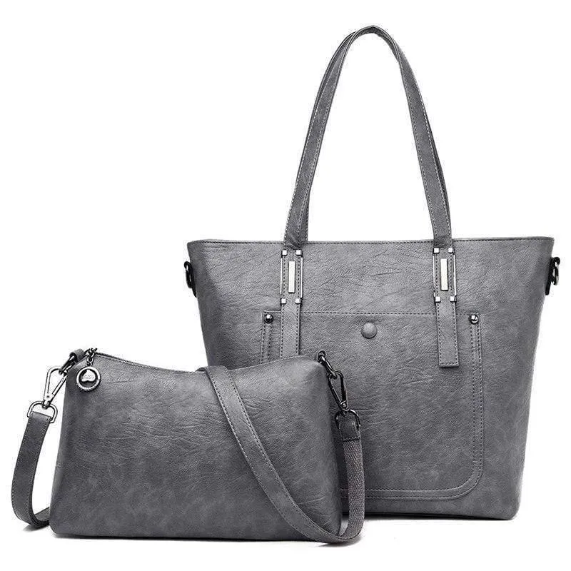 Damen Leder Handtaschen 2 Set Damen Messenger Taschen Designer Umhängetasche Frauen Bolsa