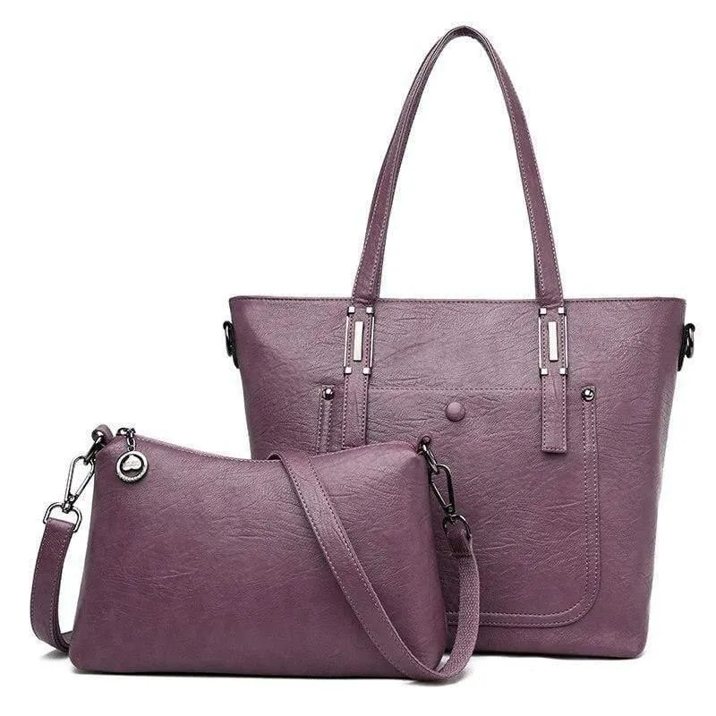 Damen Leder Handtaschen 2 Set Damen Messenger Taschen Designer Umhängetasche Frauen Bolsa