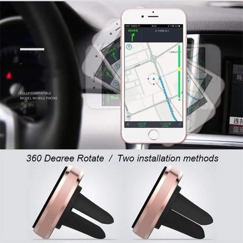 Baseus Magnetischer Auto-Handyhalter für iPhone, Samsung, Xiaomi, Mi 9, magnetischer Handy-Ständer, Lüftungsschlitz-Halterung, GPS-Autohalterung (schwarz)
