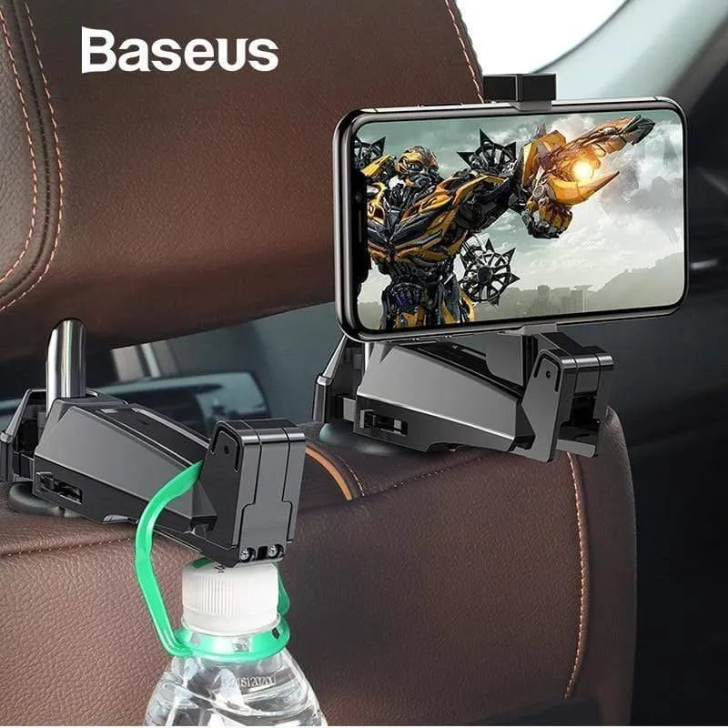 Baseus Autotelefonhalter Kopfstützenhaken für iPhone Huawei Rücksitzhaken Autohalterung Befestigung Sitzlehne Organizer Bag Hanger