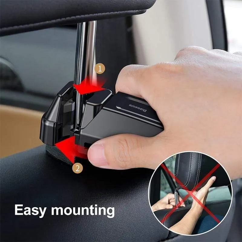 Baseus Autotelefonhalter Kopfstützenhaken für iPhone Huawei Rücksitzhaken Autohalterung Befestigung Sitzlehne Organizer Bag Hanger