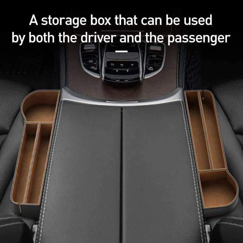Baseus Universal-Leder-Auto-Organizer, Auto-Sitzlücken-Aufbewahrungsbox für Taschen-Organizer, Geldbörse, Zigarettenschlüssel, Telefonhalter