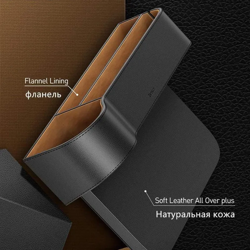Baseus Universal-Leder-Auto-Organizer, Auto-Sitzlücken-Aufbewahrungsbox für Taschen-Organizer, Geldbörse, Zigarettenschlüssel, Telefonhalter