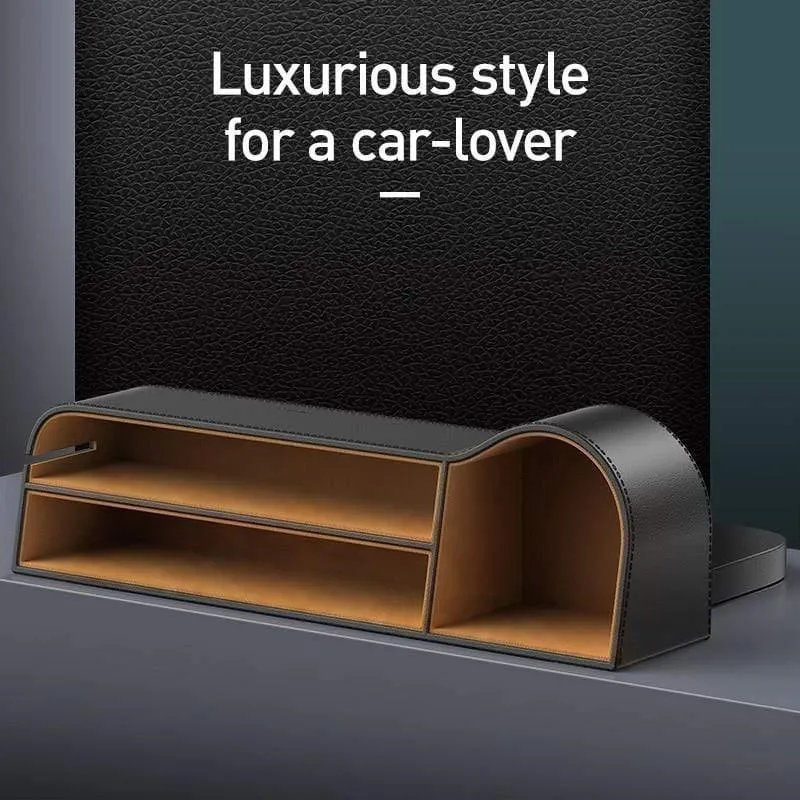 Baseus Universal-Leder-Auto-Organizer, Auto-Sitzlücken-Aufbewahrungsbox für Taschen-Organizer, Geldbörse, Zigarettenschlüssel, Telefonhalter