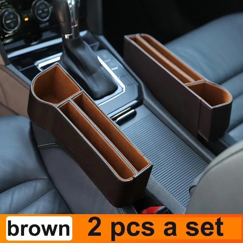Baseus Universal-Leder-Auto-Organizer, Auto-Sitzlücken-Aufbewahrungsbox für Taschen-Organizer, Geldbörse, Zigarettenschlüssel, Telefonhalter