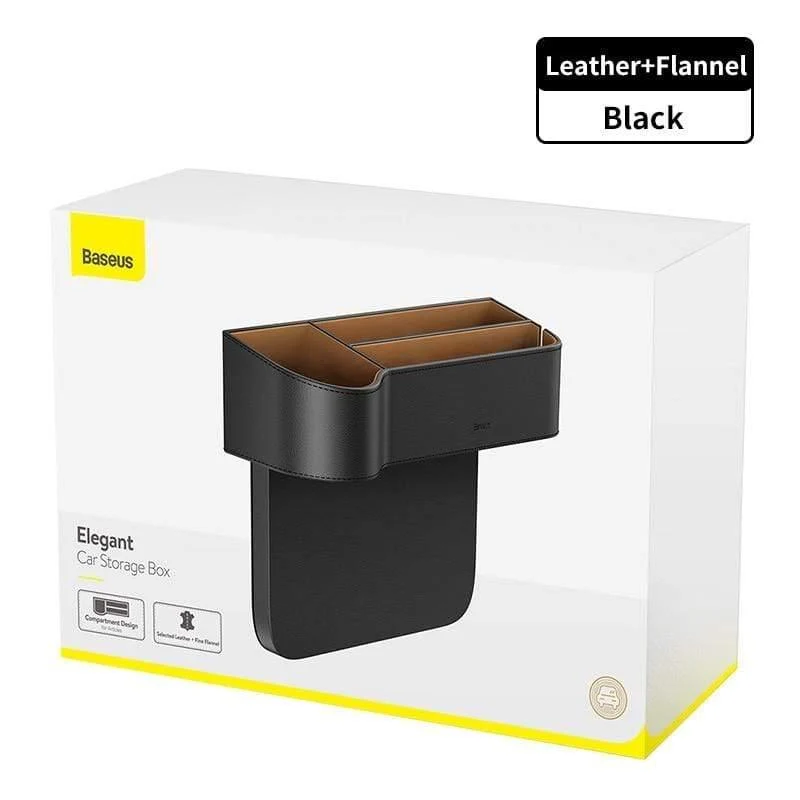 Baseus Universal-Leder-Auto-Organizer, Auto-Sitzlücken-Aufbewahrungsbox für Taschen-Organizer, Geldbörse, Zigarettenschlüssel, Telefonhalter