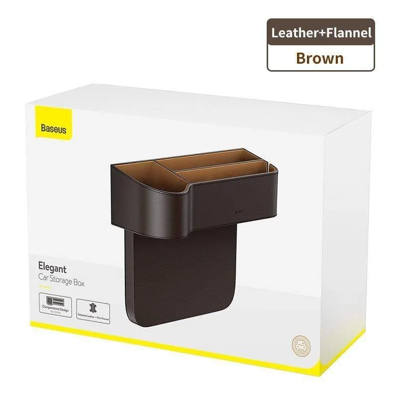 Baseus Universal-Leder-Auto-Organizer, Auto-Sitzlücken-Aufbewahrungsbox für Taschen-Organizer, Geldbörse, Zigarettenschlüssel, Telefonhalter