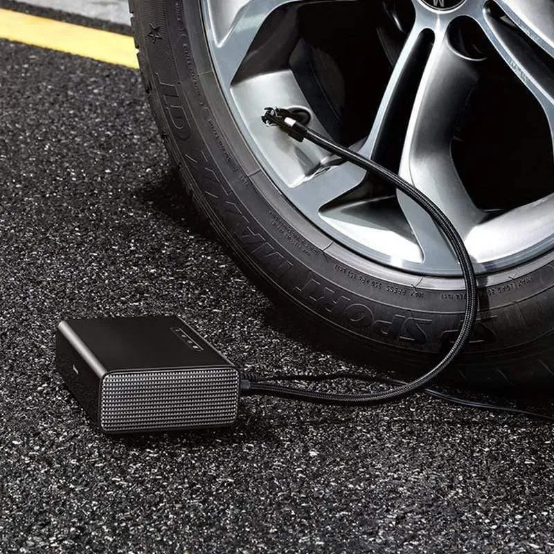 Baseus Intelligenter Auto-Luftkompressor, Reifen-Aufblaspumpe, 12 V, tragbarer Auto-Reifenfüller für Autoreifen