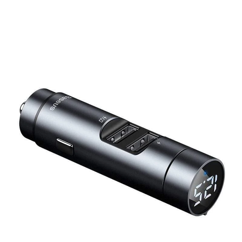 Baseus FM-Sender Bluetooth 5.0 Drahtloser Freisprech-Auto-Audio-Empfänger Auto-MP3-Player Dual-USB-Schnellladegerät Autozubehör