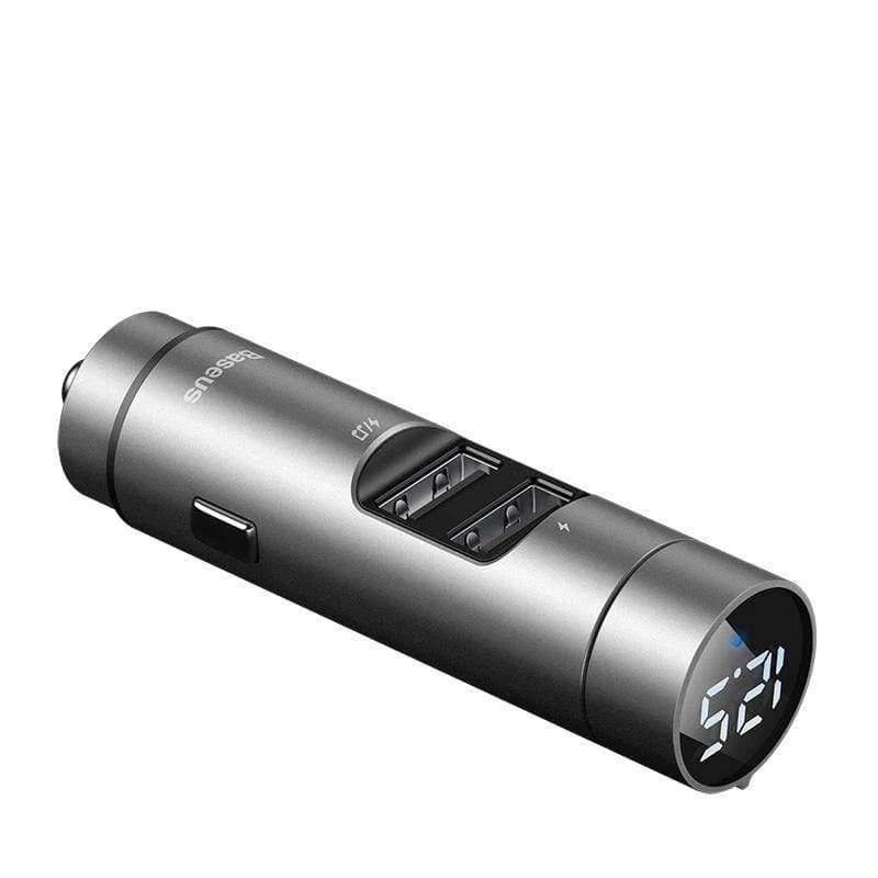 Baseus FM-Sender Bluetooth 5.0 Drahtloser Freisprech-Auto-Audio-Empfänger Auto-MP3-Player Dual-USB-Schnellladegerät Autozubehör
