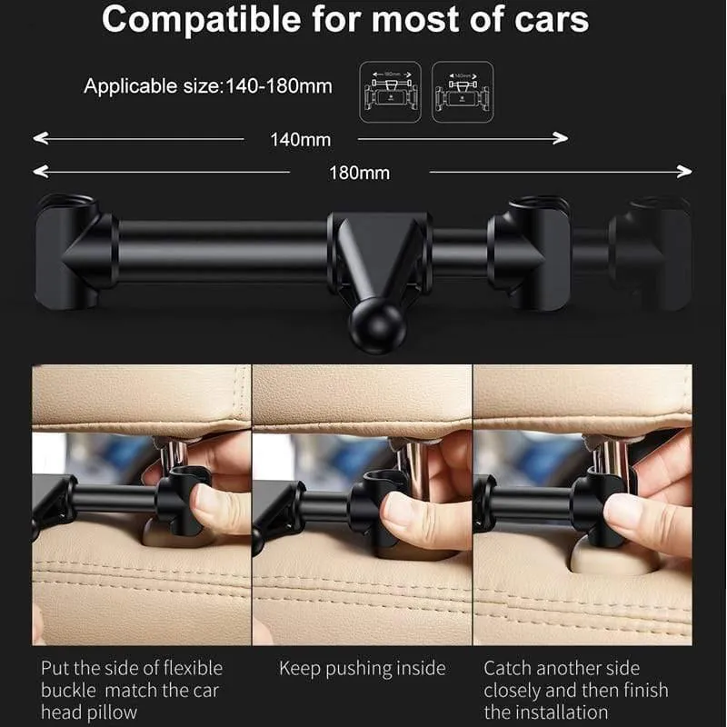 Baseus Auto-Rücksitz-Kopfstützenhalter für 4.7–12.9 Zoll Pad, Autotelefonhalter, Rücksitzhalterung für Pad, Tablet-PC, Auto-Kopfstützenhalter