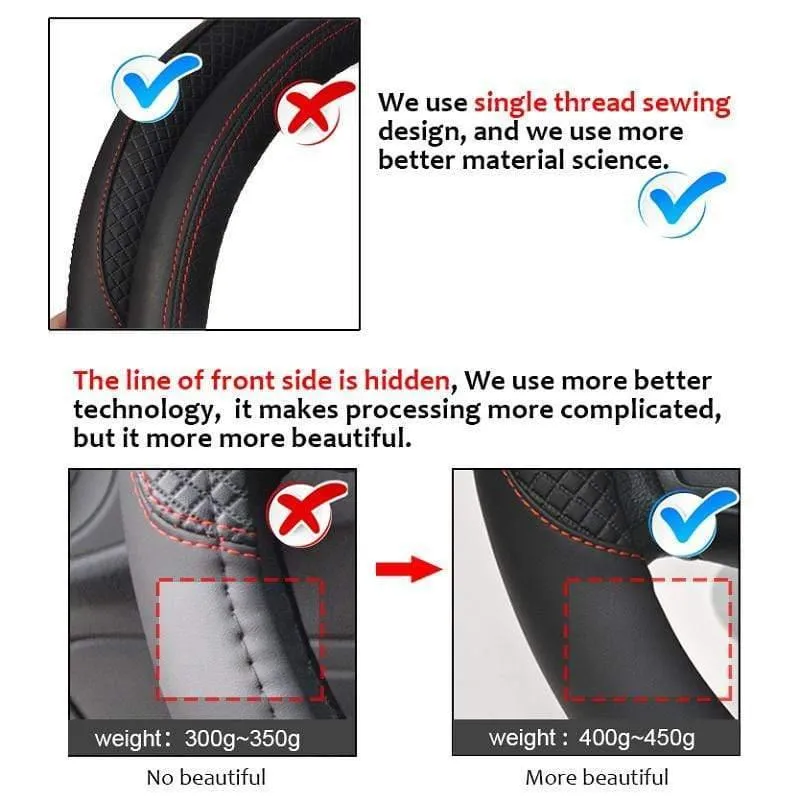 Leder Auto Lenkrad Abdeckung Sport Anti-Slip für BMW E46 3 Serie Tuning Funda Volante Auto Zubehör