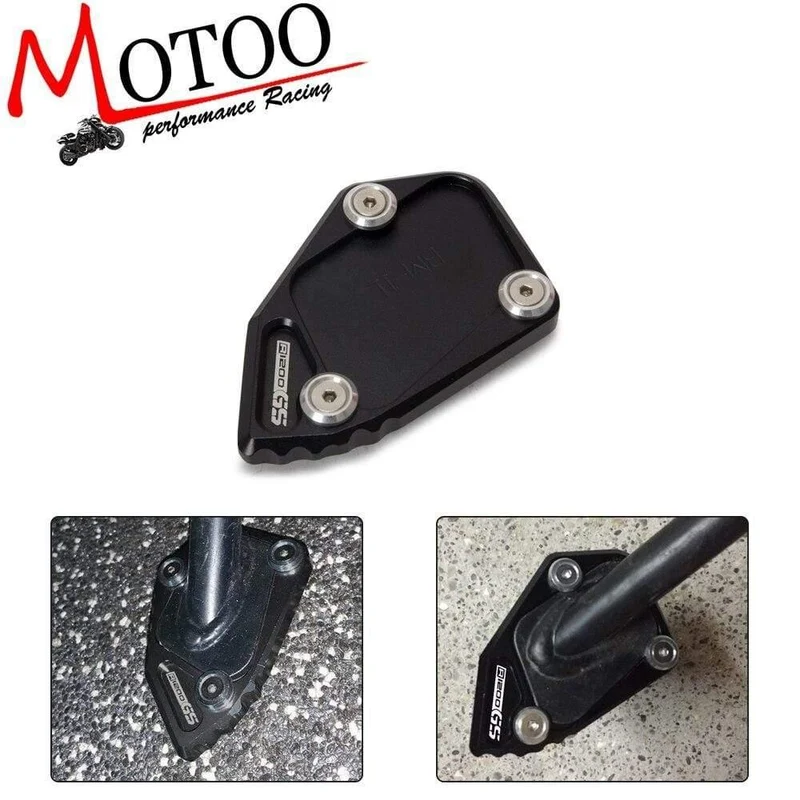 Motorrad CNC Aluminium Seitenständer Vergrößern Ständer Teile Für BMW R 1200 GS ADV 2008-2012 (Schwarz)
