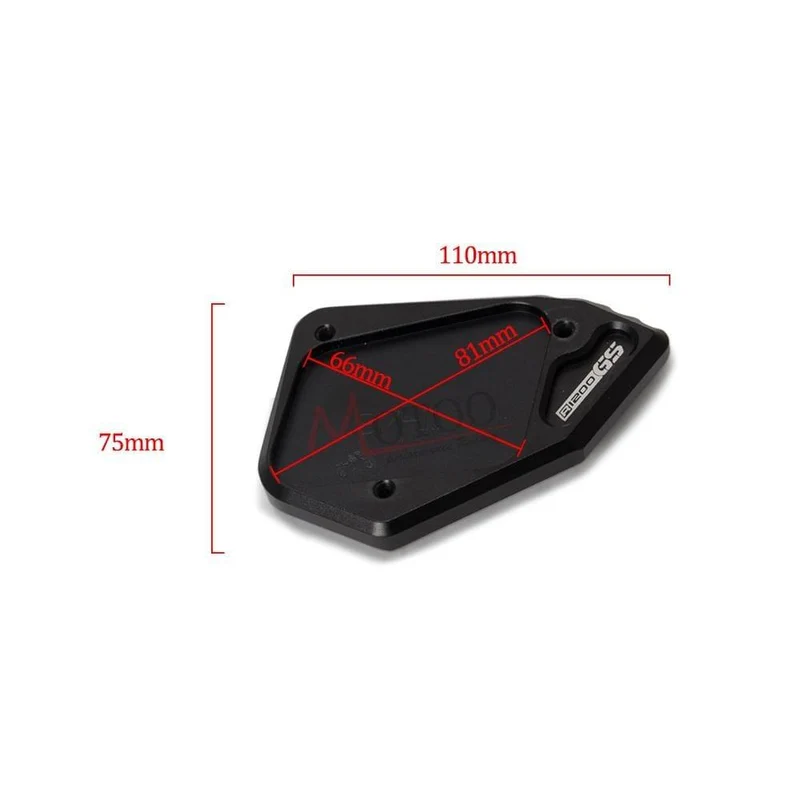 Motorrad CNC Aluminium Seitenständer Vergrößern Ständer Teile Für BMW R 1200 GS ADV 2008-2012 (Schwarz)
