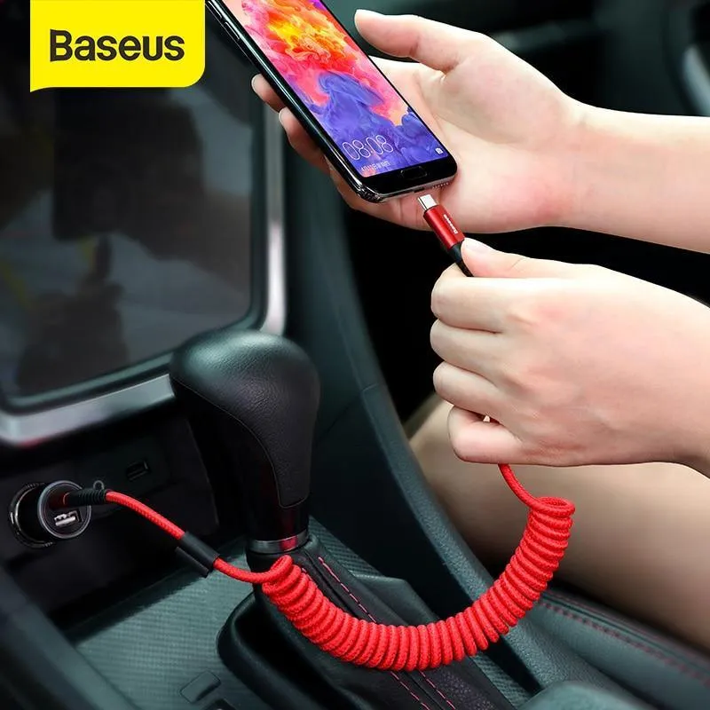 Baseus Spring USB Typ C Kabel für Xiaomi Mi 9 Huawei P30 Lite Samsung S10 2A USB C Schnellwechselkabel Einziehbares Typ C Kabel