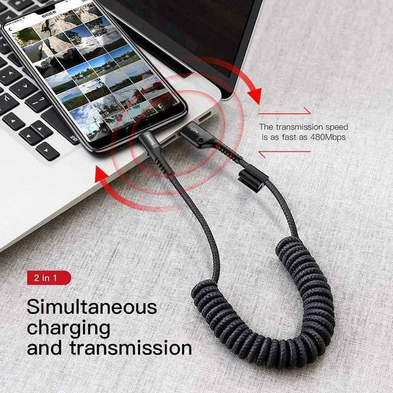 Baseus Spring USB Typ C Kabel für Xiaomi Mi 9 Huawei P30 Lite Samsung S10 2A USB C Schnellwechselkabel Einziehbares Typ C Kabel