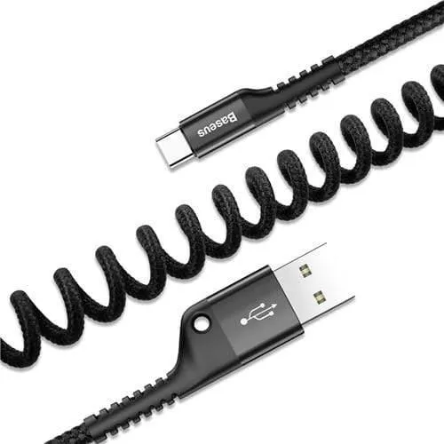Baseus Spring USB Typ C Kabel für Xiaomi Mi 9 Huawei P30 Lite Samsung S10 2A USB C Schnellwechselkabel Einziehbares Typ C Kabel