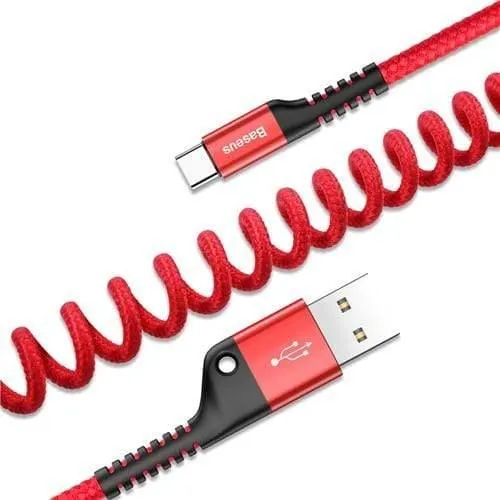 Baseus Spring USB Typ C Kabel für Xiaomi Mi 9 Huawei P30 Lite Samsung S10 2A USB C Schnellwechselkabel Einziehbares Typ C Kabel