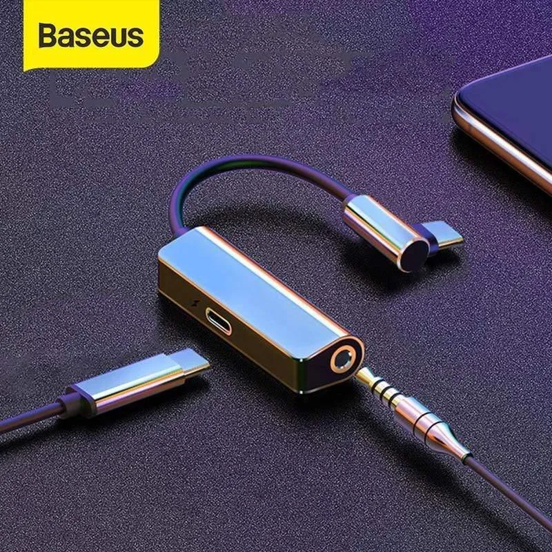 Baseus L53 USB C auf 3.5 mm Aux Audio Adapter USB Typ C Verlängerungskabel mit PD 18W Schnellladung für Samsung ForHuawei