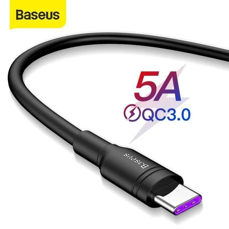 Basus 5A USB Typ C Kabel für Huawei P30 Mate 30 Pro Supercharge Schnellladung 3.0 Schnellladung für Xiaomi 9 USB-C Ladekabel