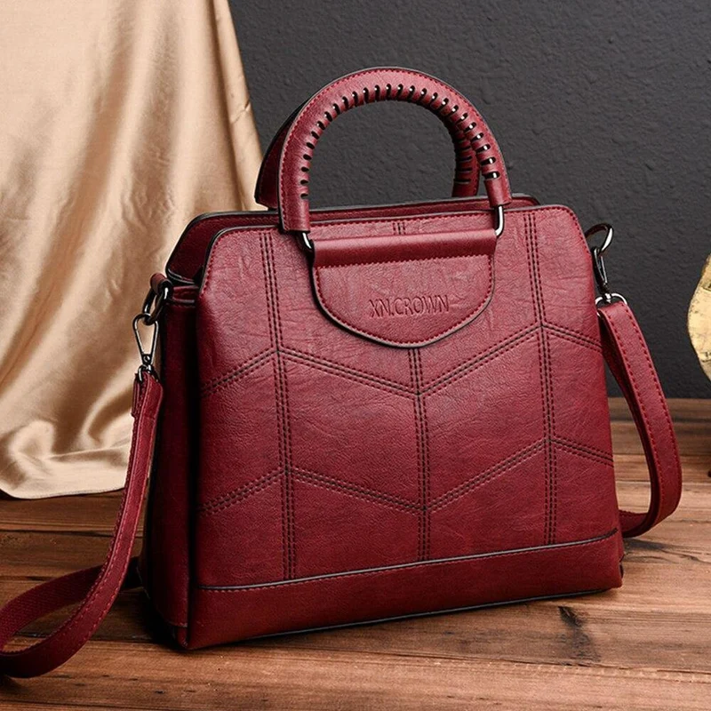 Hochwertige Umhängetaschen aus Leder für Damenmode Stickerei Umhängetasche Damenhandtaschen