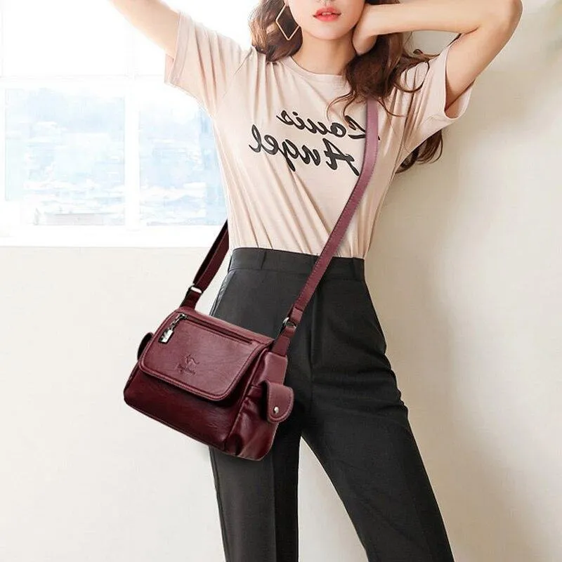 Mode Weiches Leder Luxus Handtaschen Damen Taschen Designer Multi-Pocket Crossbody Umhängetaschen