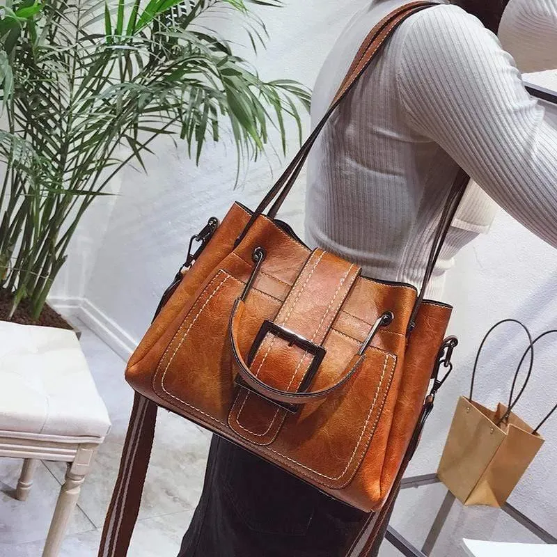 Umhängetaschen für Frauen Messenger Bags Vintage Ledertaschen Handtaschen Hohe Qualität
