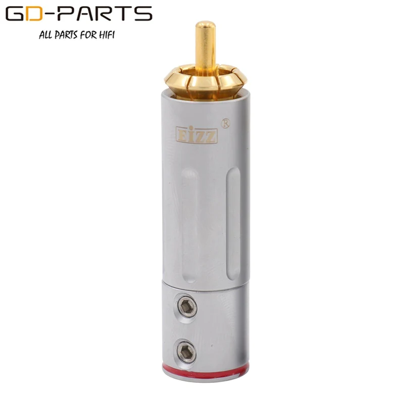 EIZZ High End 24 Karat vergoldeter Messing-Cinch-Stecker Adapter mit Schloss HiFi Audio Video AMP TV AV DVD Signalkabel DIY