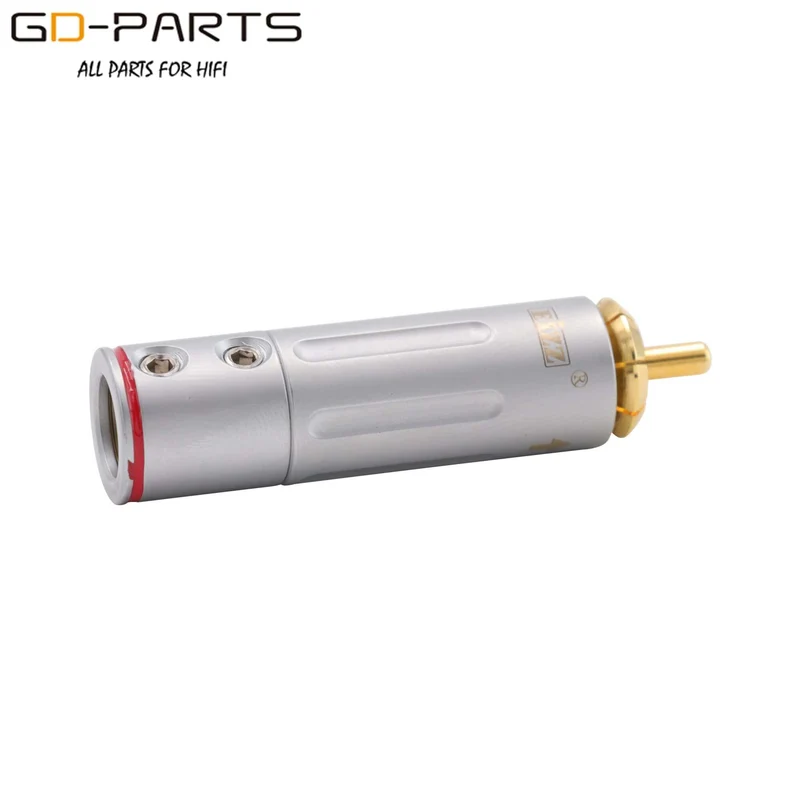 EIZZ High End 24 Karat vergoldeter Messing-Cinch-Stecker Adapter mit Schloss HiFi Audio Video AMP TV AV DVD Signalkabel DIY