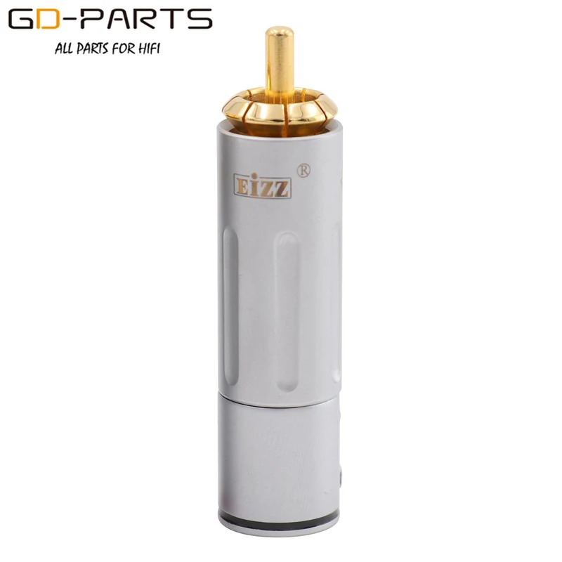 EIZZ High End 24 Karat vergoldeter Messing-Cinch-Stecker Adapter mit Schloss HiFi Audio Video AMP TV AV DVD Signalkabel DIY