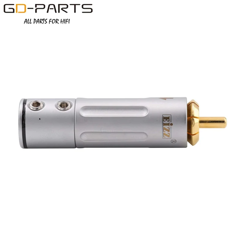 EIZZ High End 24 Karat vergoldeter Messing-Cinch-Stecker Adapter mit Schloss HiFi Audio Video AMP TV AV DVD Signalkabel DIY