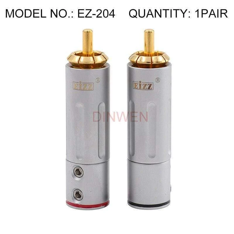 EIZZ High End 24 Karat vergoldeter Messing-Cinch-Stecker Adapter mit Schloss HiFi Audio Video AMP TV AV DVD Signalkabel DIY
