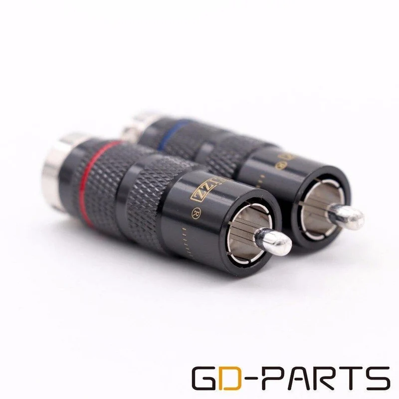 EIZZ Rhodinierter Phosphorbronze-Stecker RCA Koaxialstecker Anschlussadapter Kupferstift Teflonisolator Hifi Audio Video Signal