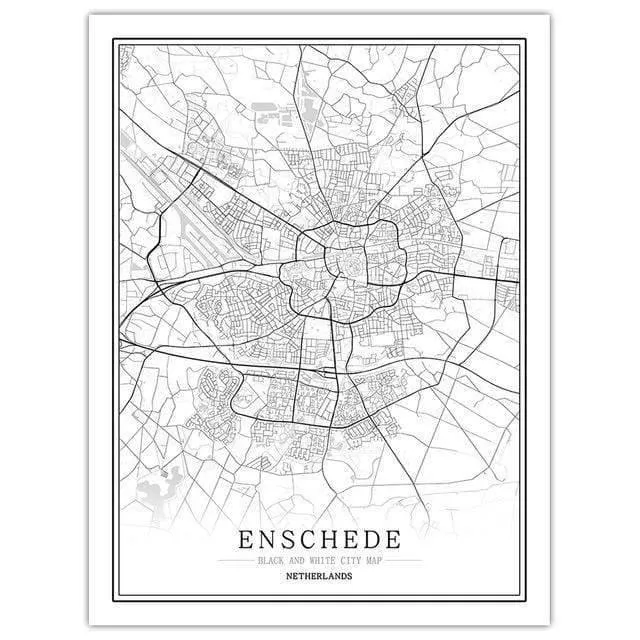 Niederlande Schwarz Weiß Weltstadt Karte Poster Nordic Wohnzimmer Amsterdam Breda Wand Kunst Bilder Home Decor Leinwand Malerei