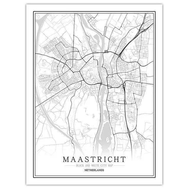 Niederlande Schwarz Weiß Weltstadt Karte Poster Nordic Wohnzimmer Amsterdam Breda Wand Kunst Bilder Home Decor Leinwand Malerei