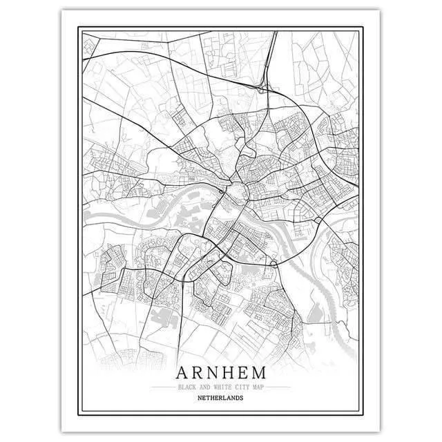 Niederlande Schwarz Weiß Weltstadt Karte Poster Nordic Wohnzimmer Amsterdam Breda Wand Kunst Bilder Home Decor Leinwand Malerei