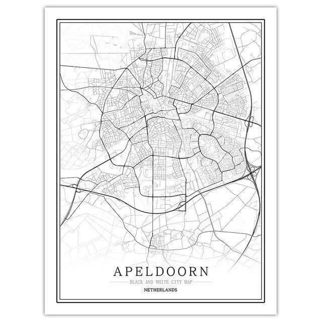 Niederlande Schwarz Weiß Weltstadt Karte Poster Nordic Wohnzimmer Amsterdam Breda Wand Kunst Bilder Home Decor Leinwand Malerei