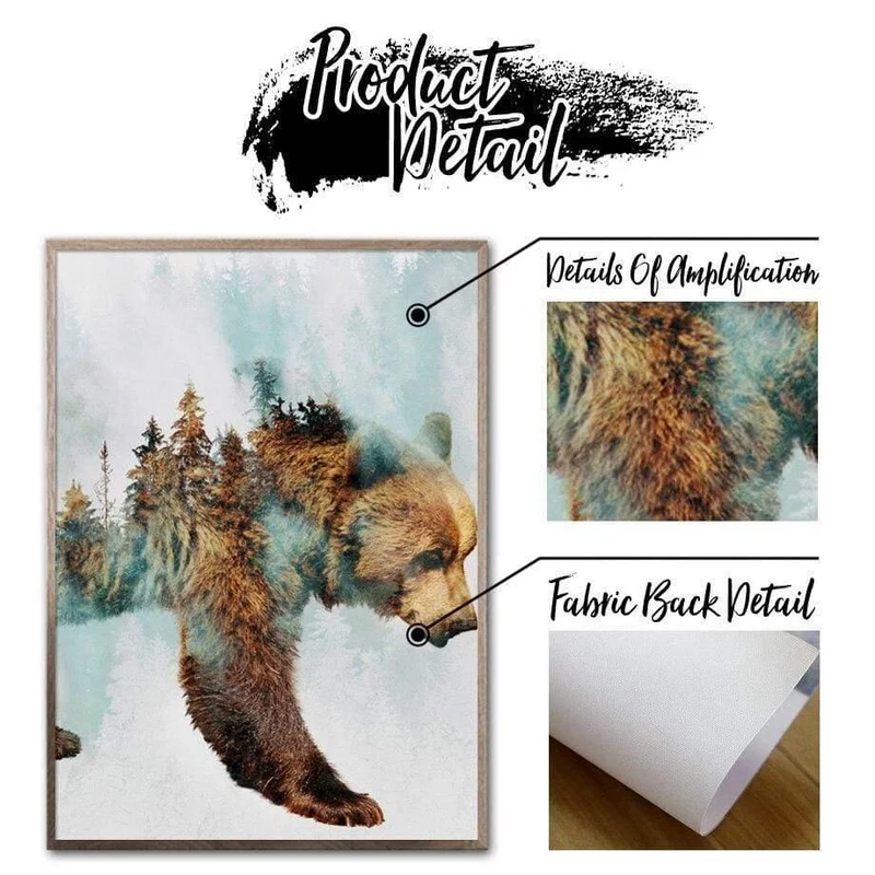 Landschaft Wald Bär Fuchs Wolf Nordic Poster Und Drucke Wand Kunst Leinwand Malerei Abstrakte Tier Wand Bilder Für Kinderzimmer