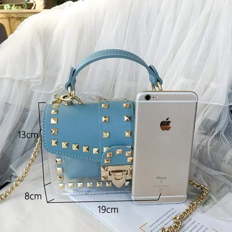 Frauen Pu Leder Kleine Handtaschen Berühmte Marke Niet Tasche Schulter Tasche Für Dame Hohe Qualität