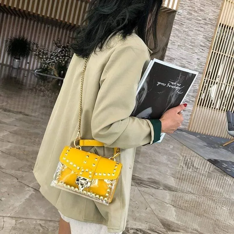 Frauen Pu Leder Kleine Handtaschen Berühmte Marke Niet Tasche Schulter Tasche Für Dame Hohe Qualität