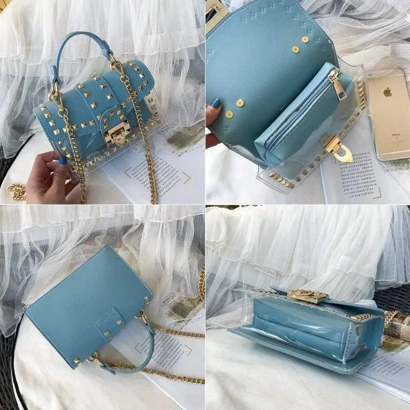 Frauen Pu Leder Kleine Handtaschen Berühmte Marke Niet Tasche Schulter Tasche Für Dame Hohe Qualität