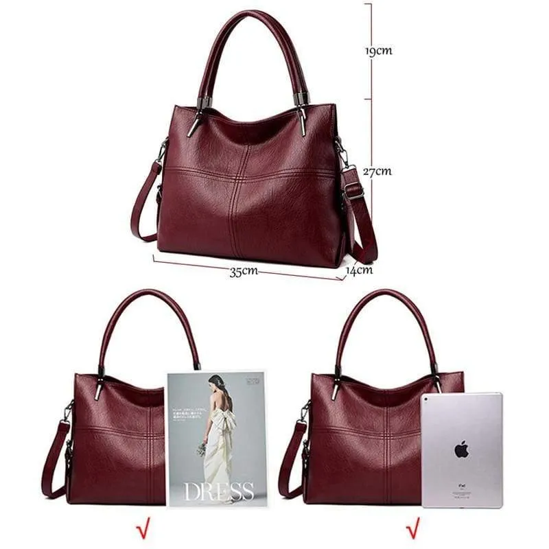 Weibliche Ledertaschen Casual Tote Vintage Damen Handtasche Designer Luxus Handtaschen