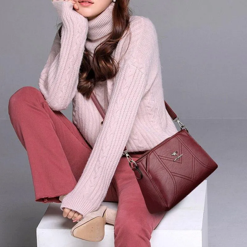 Frauen Messenger Bags Kleine Leder Umhängetasche Female Sac A Haupt Vintage Taschen für Mädchen Frauen