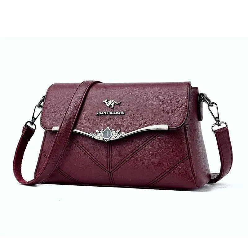 Stickerei Damen Designer Handtaschen Hochwertige Leder Damen Totes Damen Plaid Schulter