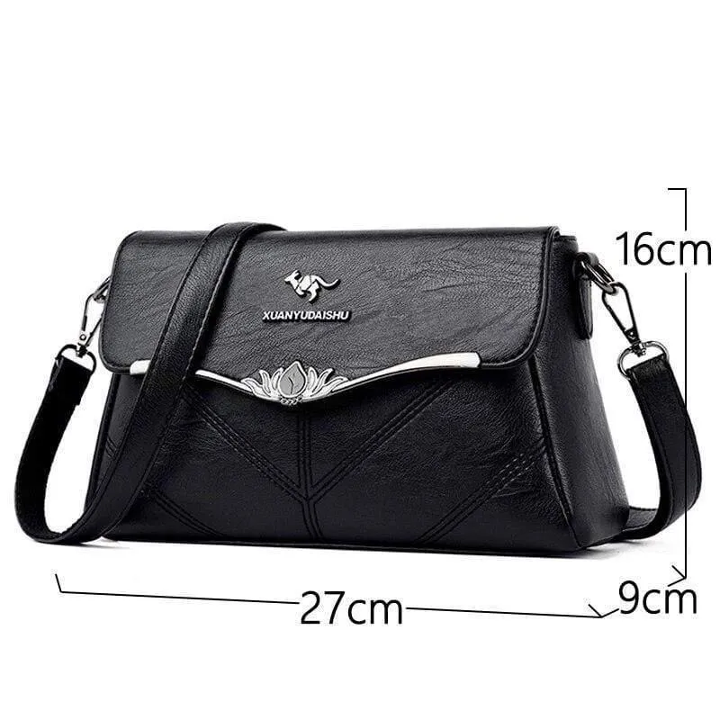 Stickerei Damen Designer Handtaschen Hochwertige Leder Damen Totes Damen Plaid Schulter
