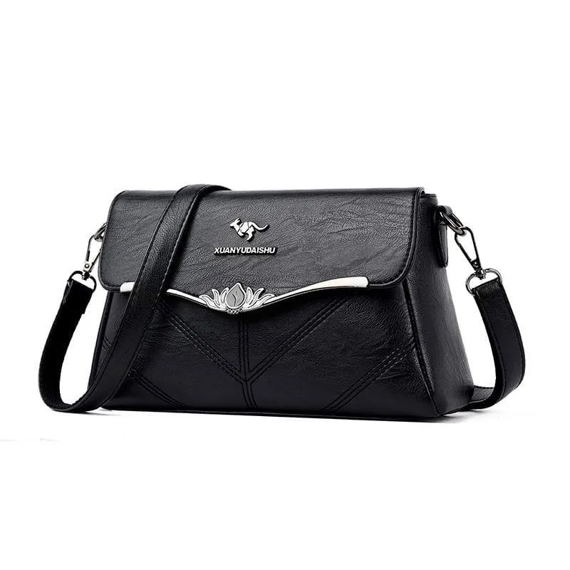 Stickerei Damen Designer Handtaschen Hochwertige Leder Damen Totes Damen Plaid Schulter