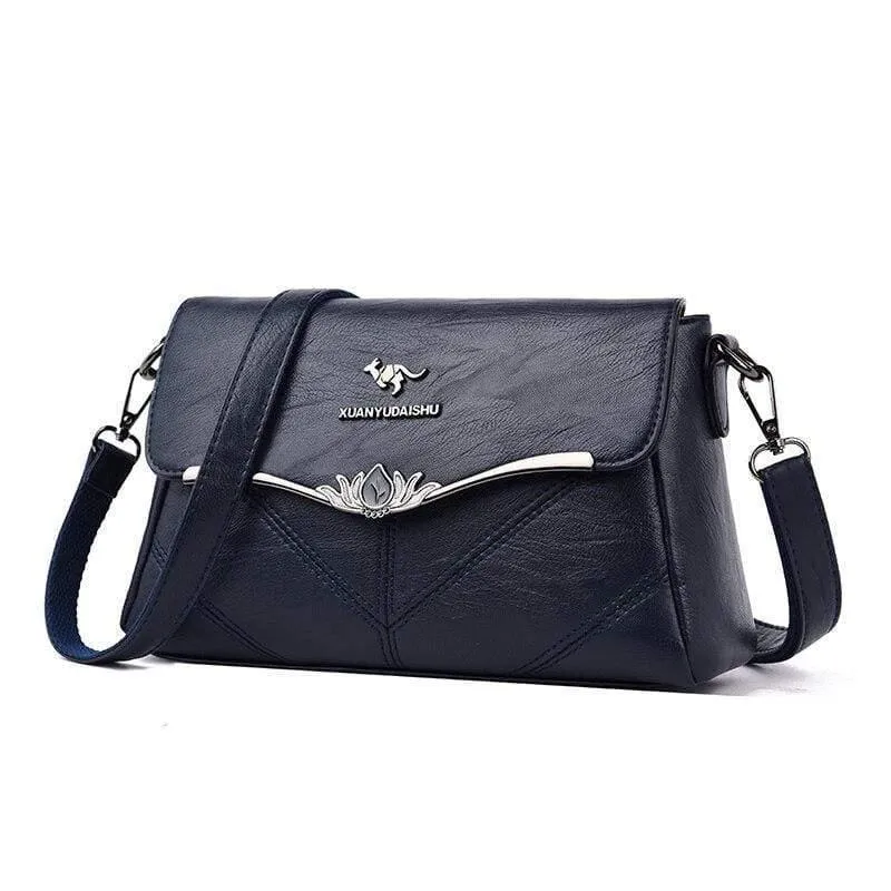 Stickerei Damen Designer Handtaschen Hochwertige Leder Damen Totes Damen Plaid Schulter
